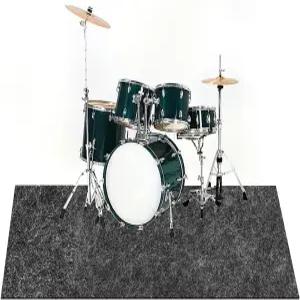 4x6FT 드럼 매트와 미끄럼 방지 그립 바닥 러그 우븐 패브릭 카펫 패드 연주자 소음 감소 재즈 전기 세트