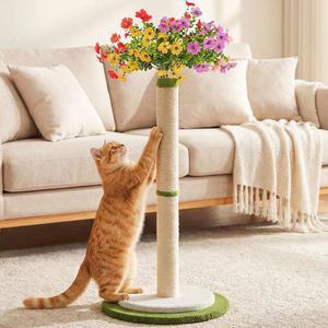 CWV 45인치 튼튼한 가토스 위한 파라 성인 선물 있는 도구 로프 라스카도레스 인터랙티브 보라색 고양이를 시살 고양이 포스트 고양이와 장난감 긁는 트리 타워 실내 귀여운 바닥이