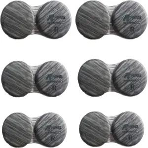 MUDOR 6팩 우드 그레인 콘택트렌즈 케이스 박스 홀더 용기 침지 보관 키트 누수 방지 포장이 있는 미니