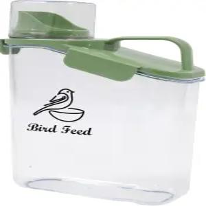 Geyecete 새씨 저장 용기 휴대용-3 Qt/2.8L 투명 플라스틱 밀폐 야생 디스펜서 음식 (측정 컵 포함) BPA