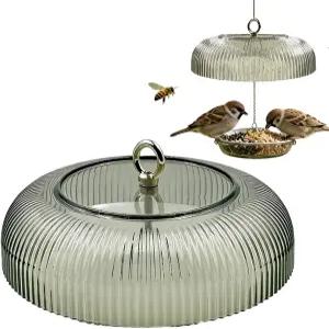 버드 피더 돔 다람쥐 방지 방패 비를 위한 피딩 커버 폴 버드하우스 스테이션 트리 윈도우 가든 야외