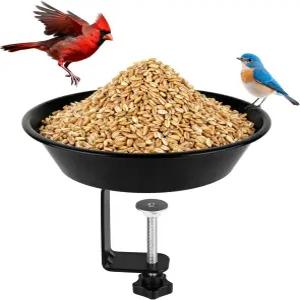 데크 난간용 발코니 새 모이통 야외용 시드 트레이 장착 볼라이트 조절 가능한 고강도 견고한 강철 정원