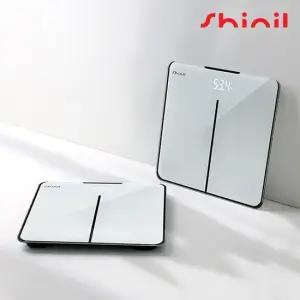 SHINIL 디지털 체중계 강화유리 슬림형 정밀 측정센서 화이트 SHM-2505