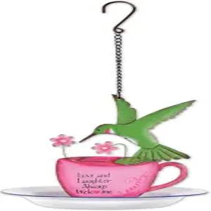 새 에나멜 컵 접시 걸이 모이통을 위한 선셋 비스타 디자인 16.25인치 벌새