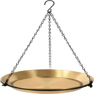 정원 뒷마당 파티오와 데크를 위한 16.3인치 철제 걸이 체인 분리형 야외 장식이 있는 HRAYLTOP 새 모이통