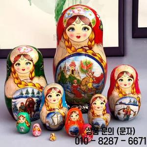 마트료시카 10층 래커칠 공예 에어드라이드 베스우드 관광 기념품 휴일 선물 창의적인 장식품