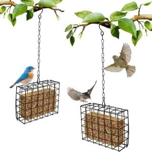 야외용 수트 케이지 새 모이통 및 씨드 블록 야외 정원용 행잉 - 새를 유인하는 케이크