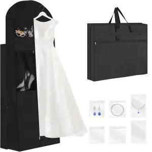 웨딩드레스 의류 가방 72인치 3겹 브라이덜 드레스 6개의 파우치와 조절 가능한 버클 커버
