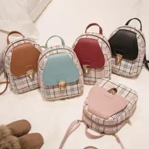 여성 체크 미니 백팩 대학생 여행용 가방