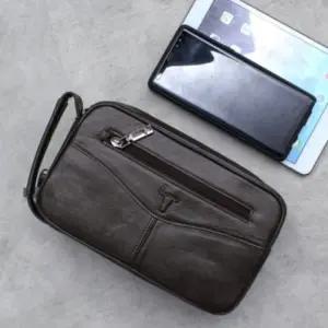 (1010 브라운)남성 클러치 소가죽 고급 미니 가방 파우치 맨즈백