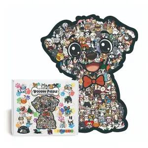 직소퍼즐 강아지 모양 우드 퍼즐 액자 조각 맞추기