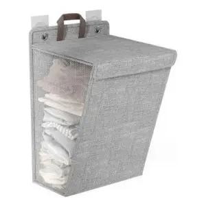 (타입 그레이 중형)접이식 벽걸이 빨래 바구니 중형 다용도 세탁함 빨래통 수납 대용량 수건 보관함 정리