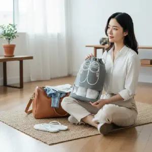 여행용 운동화 보관함 실내화 주머니 휴대용 신발 파우치 가방 소형 대형