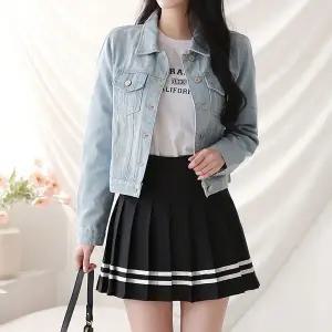 [올리비에스클로젯]유니크 워싱 크롭 데님 자켓 O2308JK078C_P372060216