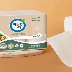깨끗한나라 키친타올 130매6롤 대용량 키친타월 x2SET(SH) (46607845)