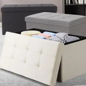 대형 접이식 현관 의자 수납형 직사각형 벤치 스툴 수납