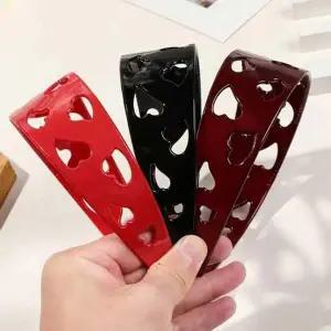 하트패턴 와이드 헤어밴드 머리띠 하트헤어밴드 머리고정