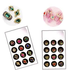 세일러문 파츠 12p 미니 파일 글루 2종 셀프 네일 장식 스티커 큐빅 반짝이