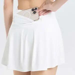 테니트 운동 A라인 스커트 핸프폰 포켓  미니스커트