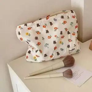 [애슬릿] 패브릭 파우치 여성 사각 화장품 여행용 미니 가방