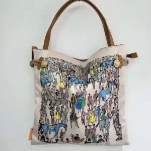 [애슬릿] 튼튼한 에코백 여성 지퍼 달린 숄더 토트 예쁜 천가방