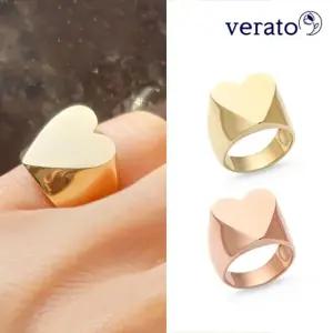 베라토 14K 볼드 빅 하트 반지