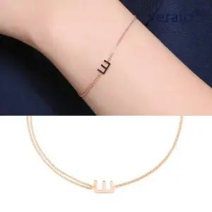 베라토 14K 싱글 이니셜 체인 알파벳 팔찌