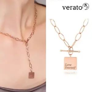 베라토 14K 스퀘어 토글바 목걸이