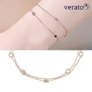 베라토 14K 크로체 헥사곤 두줄 팔찌