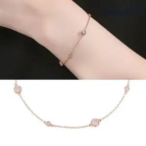 베라토 14K 블루밍 골든 큐빅볼 팔찌