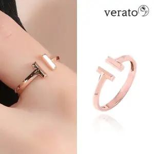 베라토 14K 베이직 오픈 미러 티 반지