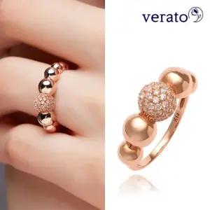 베라토 14K 클래식 버블 스톤 반지