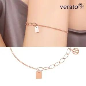 베라토 14K 링크 체인 H 펜던트 팔찌
