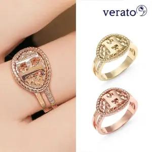 베라토 14K 볼드 투라인 H 반지