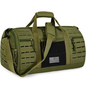 eAj 남성용 GMAK 밀리터리 전술 더플백, 신발 수납 공간이 있는 40L 스포츠 체육관 가방, 주말 밤샘 체육관 운동 훈련용 가방 여행 더플백, 농구공, 그린