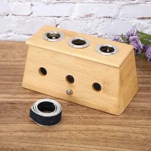 초우다리 지압 대나무 나무 뜸대 침술 릴랙스 롤러 스틱 홀더 3홀