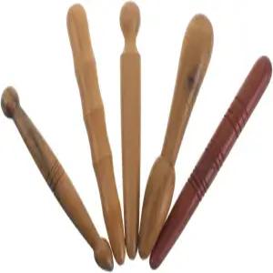 토보메이 5개 나무 과샤 마사지 스틱 지압 발 도구 중국 경락 트리거 포인트 릴리스 완드 수동 휴대용 반사