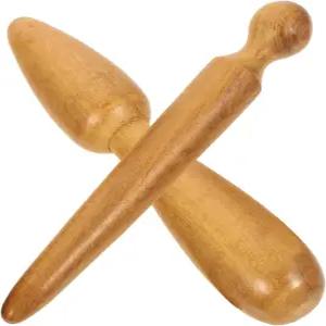 눌릴루 다용도 마사지 스틱 세트 나무 지압 도구 발 손 머리 반사술