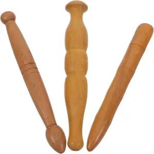 발 압력 포인트 테라피용 Outanaya 3pcs 나무 지압 마사지 스틱 세트 원형 펜과 근육 이완 및 심부 조직 를