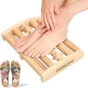 유셀렉티브 발바닥 근막염 발 마사지기 및 순환 촉진 아치 근육 이완을 위한 나무 롤러. 휴대용 지압 스틱