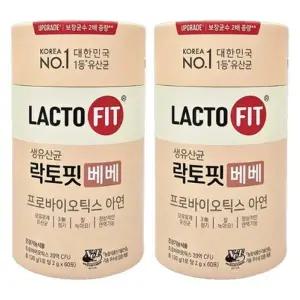 종근당건강 락토핏 베베 유산균 프로바이오틱스 60포 2통