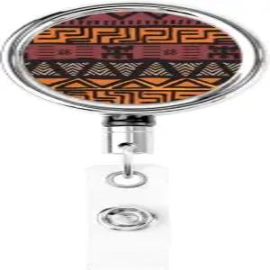 아프리카 진흙 천 부족 배지 릴 접이식 홀더 직장인 의사 간호사 이름 장식용 ID 카드 홀더에 악어 클립