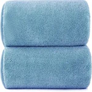 폴리테 링 스핀 마이크로파이버 오버사이즈 퀵 드라이 보풀 프리 목욕 타월 60 x 30 인치 2 팩블루