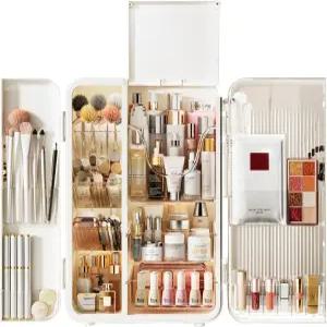 봄 메이크업 오거나이저 대용량 스킨케어 욕실 조리대용 방진 화장품 진열 케이스 트렌디한 틴 걸 선물