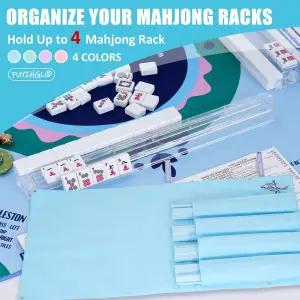 푸이히글 마작 랙과 푸셔 보관 가방 - 롤 앤 고 핑크 캔버스 슬리브 정리함 4개의 랙 푸셔에 적합 클럽