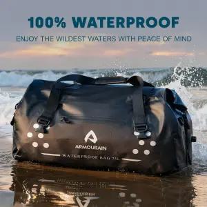 아머레인 75L 트래블 드라이 더플 백팩 내구성 있는 스트랩이 오토바이 테일백 여행 보트 카약용 팩 방수