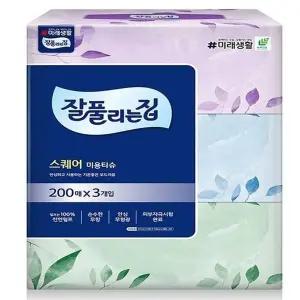 잘풀리는집 미용티슈 200매3입 x 1팩 x3SET(SH) (46611253)
