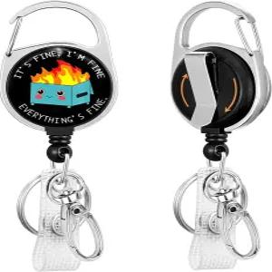 Gctriki 배지 릴 홀더 리트랙터블 헤비 듀티 360° 스위벨 카라비너 벨트 클립 화재 ID 키체인 이름 I m
