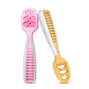 NumNum 베이비 스푼 세트, 베이비 에센셜 프리스푼 고텐실 6개월 이상, 아기 주도이유식(BLW)용 1단계 셀프