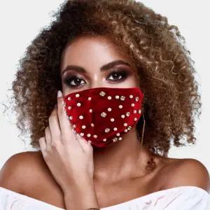 벨벳 진주 큐빅마스크 패션 큐빅펄 필터삽입 pRu7+7kgM